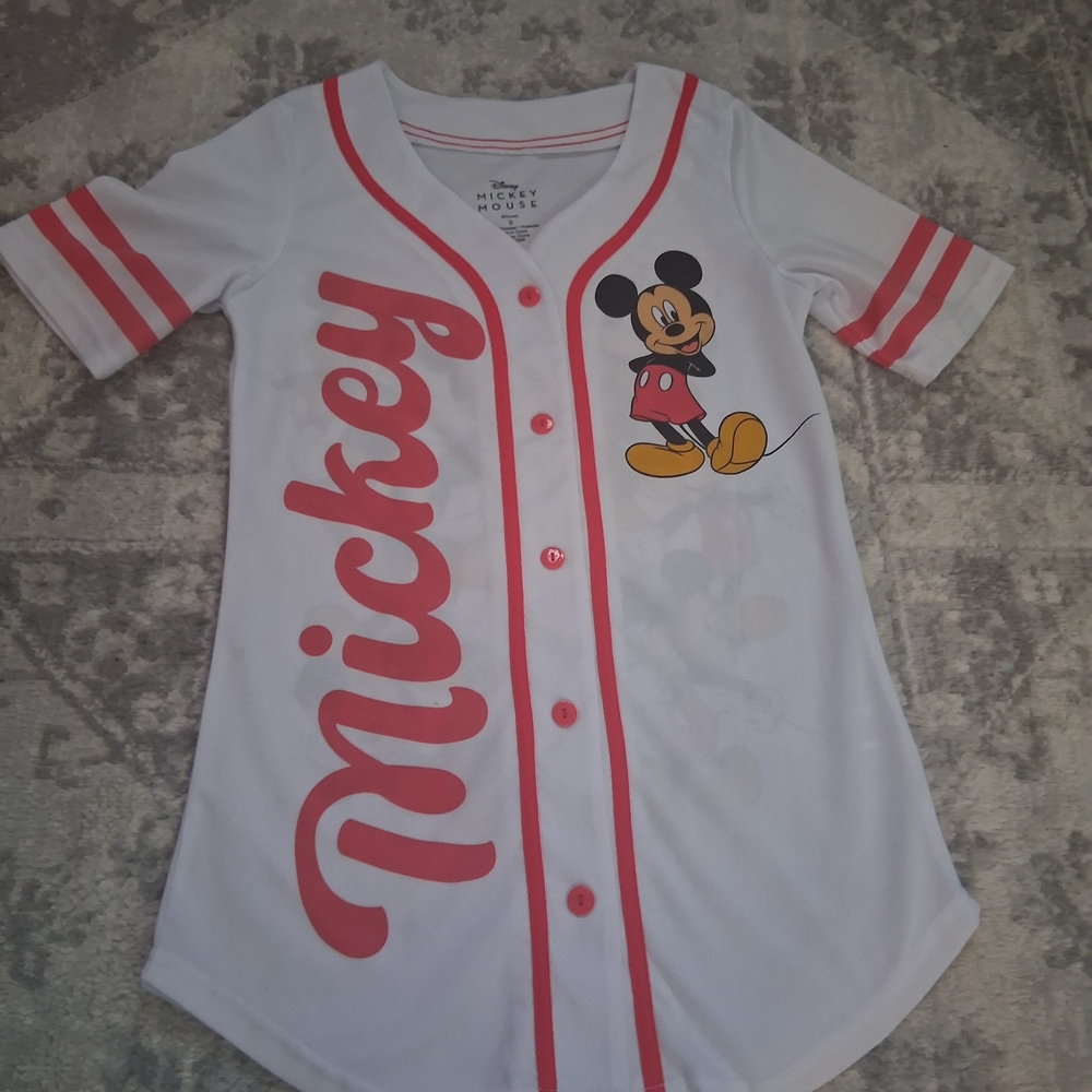 Disney Mickey Mouse White and Red Women's Jersey